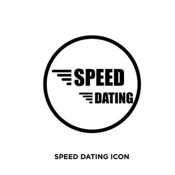 Speed dating icon,flat vector sign isolated on white background. Simple vecto Stock Illustration
