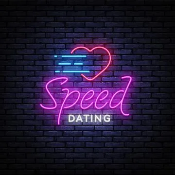 Speed Dating Neon Text Vector. Beautiful template for banner design. Modern Stock Illustration