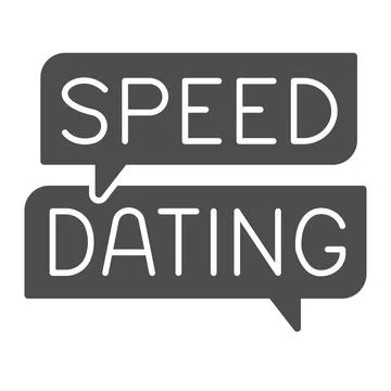 Speed dating speech bubble, dialogue box, emblem solid icon, dating concept 스톡 일러스트