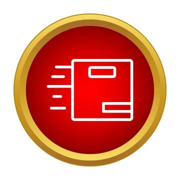 Speed delivery package box icon red button イラスト素材
