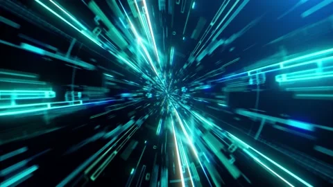 Speed of digital lights into digital technologic tunnels. Video stock 133533756