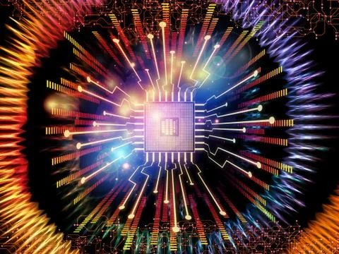 Speed of Digital Processor Stock Illustration