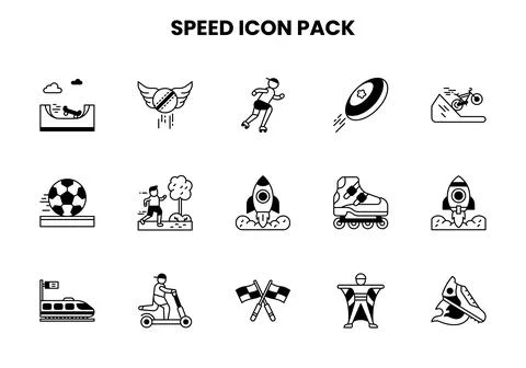 Speed DuoTone Graphics Icons Pack Stock Illustration