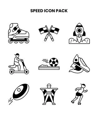 Speed DuoTone Graphics Icons Pack Stock Illustration