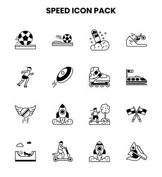 Speed DuoTone Icons Pack Stock Illustration