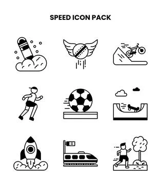 Speed DuoTone Icons Pack Stock Illustration