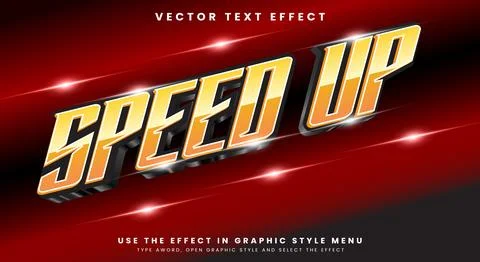 Speed Up editable text effect Template Stock Illustration