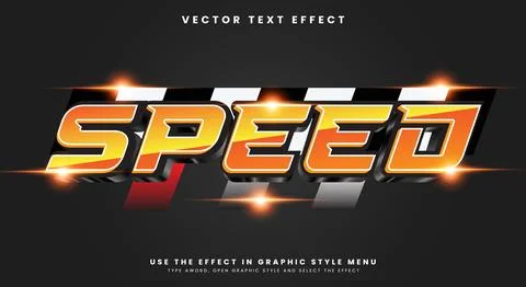 Speed editable text effect Template Illustrazione stock