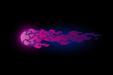 Speed effect cartoon vfx. Comic line blaster shot. Energy fire flame light. Neon Stock Illustration