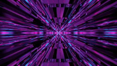 Speed Effect of Light Moving Luminous Tunnel 4k uhd 3d illustration background Stock Illustration
