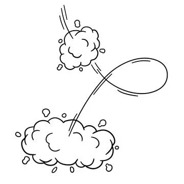 Speed effect. Movement, jump and cloud. Air and steam. Stock Illustration
