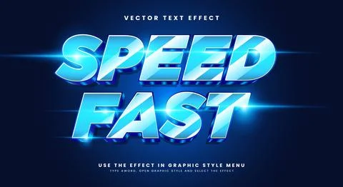 Speed Fast 3d editable text effect Template 스톡 일러스트