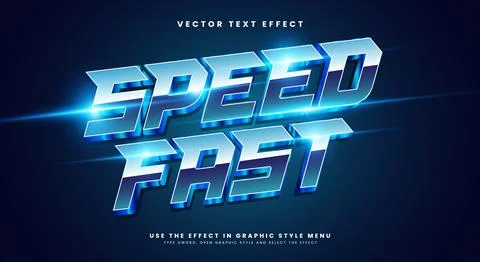Speed Fast modern Style 3d editable text effect template 스톡 일러스트