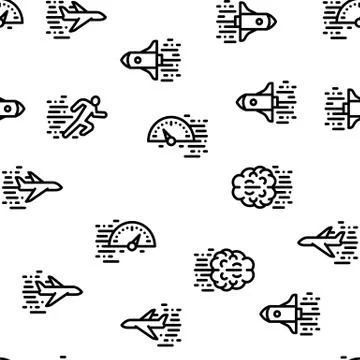 Speed Fast Motion Seamless Pattern Vector Stock Illustration