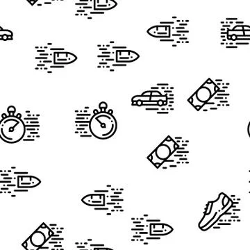 Speed Fast Motion Seamless Pattern Vector Stock Illustration