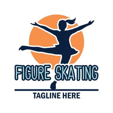 Speed figure skating logo with text space for your slogan Stock Illustration