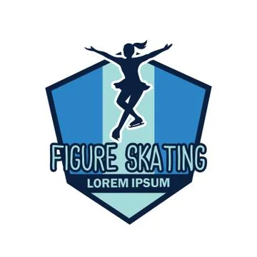 Speed figure skating logo with text space for your slogan Stock Illustration