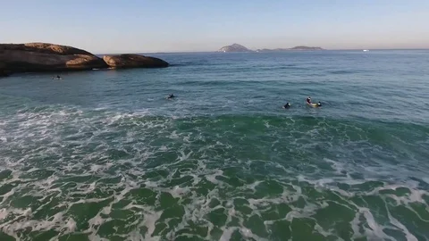 Speed filming profiling the rock through the sea Stock Footage 81132939