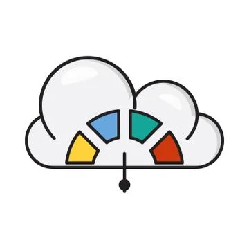 Speed flat color icon 스톡 일러스트