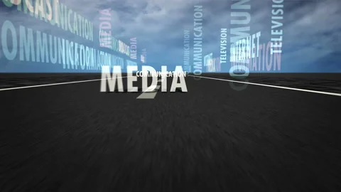 Speed flight communication text on road loop Stock Footage 152765795