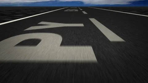 Speed flight Currency text on road loop Stock Footage 154099328