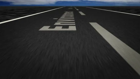 Speed flight Ecology text on road loop Stock Footage 151378769