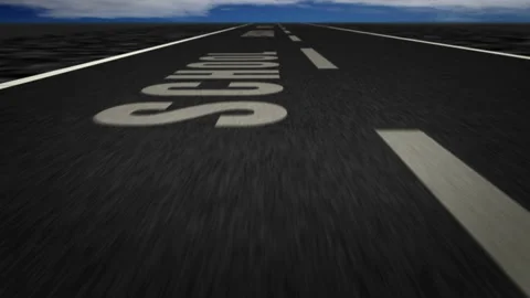 Speed flight Education text on road loop Stock Footage 151249779