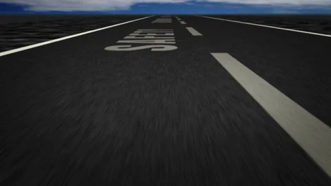 Speed flight HSE text on road loop Video stock 151889467