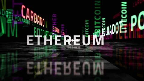 Speed flight over Bitcoin text loop abstract concept Stock Footage 152972417