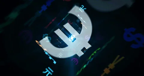 Speed flight over Currency text loop abstract concept Stock Footage 153921454
