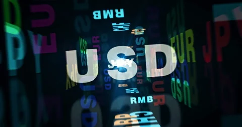 Speed flight over Currency text loop abstract concept Stock Footage 154162475