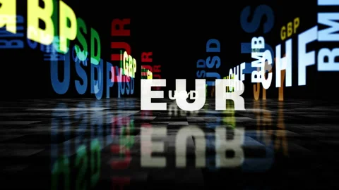 Speed flight over Currency text loop abstract concept Stock Footage 154162520