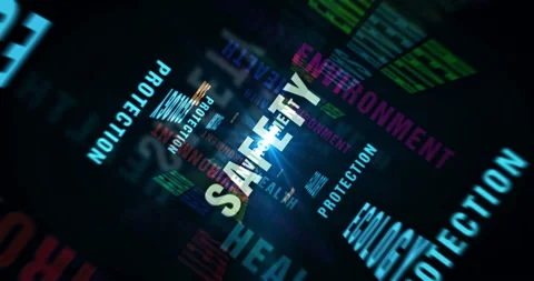 Speed flight over HSE text loop abstract concept Stock Footage 151889197