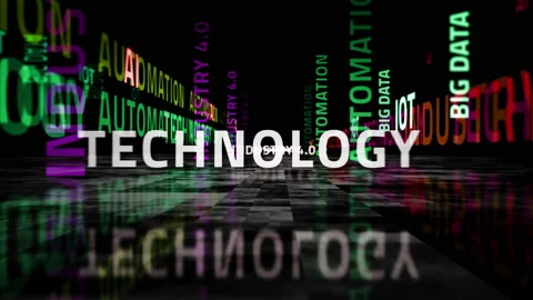 Speed flight over Industry 4.0 text loop abstract concept Stock Footage 155848175