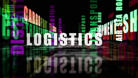 Speed flight over Transport text loop abstract concept Stock Footage 154375119