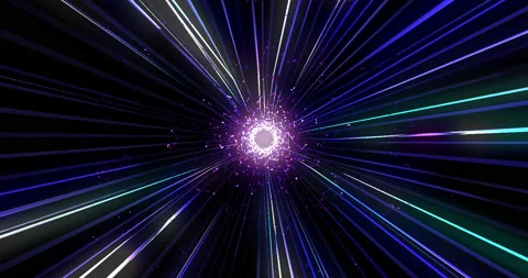 Speed of flying lights, technological tunnel into space Stock Footage 239987250