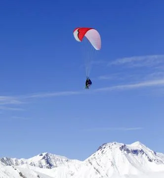 Speed Flying in Mountains 写真素材