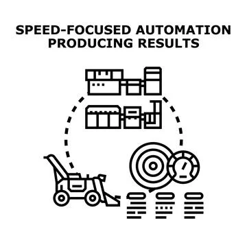 Speed focused automation producing fast results Stock Illustration
