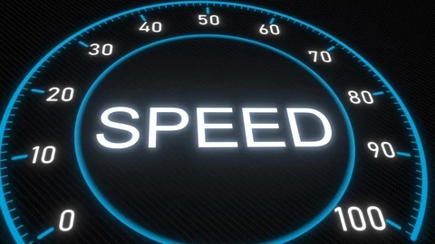 Speed futuristic meter or indicator. Conceptual 3D animation Stock Footage 91990822
