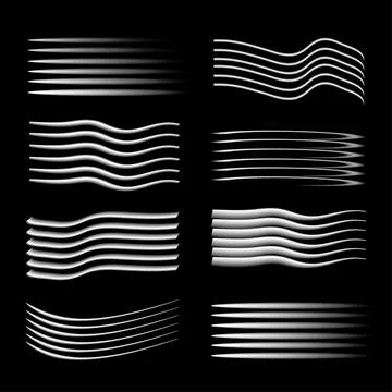 Speed glow lines isolated. Set of motion signs. Vector illustration Stock-Illustration