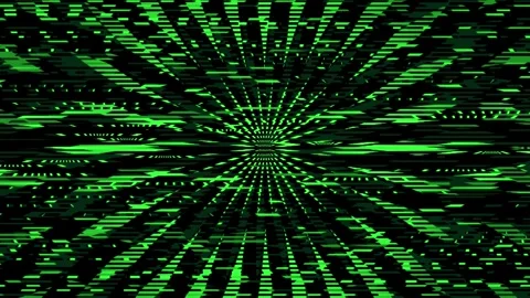 Speed green line background animation on black. Radial technology light speed Stock Footage 336761707