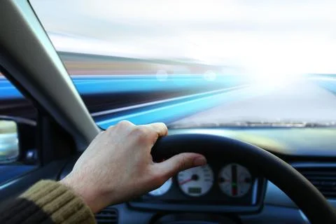 Speed on highway Stock Photos