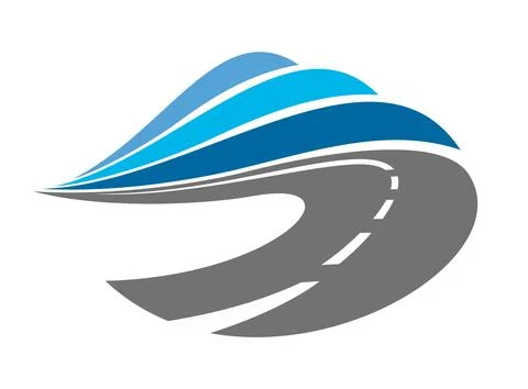Speed highway road or path graphic icon or sign 스톡 일러스트