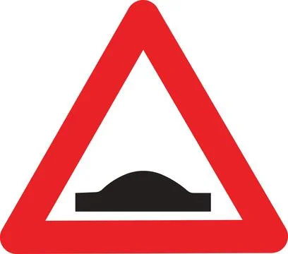 Speed Hump Warning Sign Stock Illustration