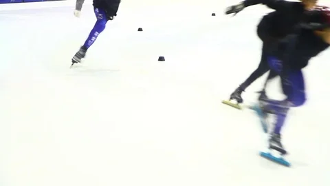 Speed ice skating Stock Footage 72853356