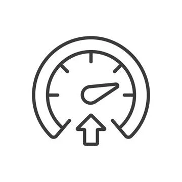 Speed up icon in line design. Speed, up, motion, acceleration, rapid, fast Stock Illustration