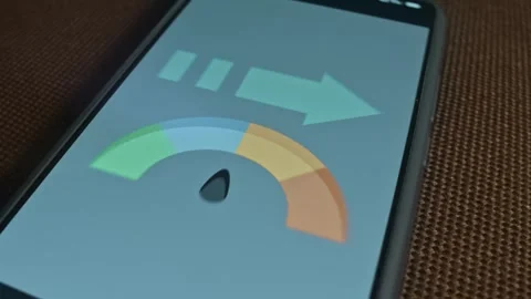 Speed icon, scale of measurement with arrow to right, presentation Stock Footage 309681308