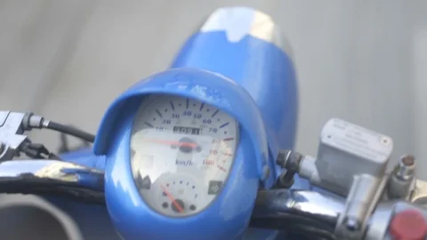 Speed indicator on motorcycle Stock Footage 124650953