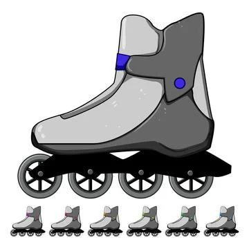 Speed inline skates cartoon vector graphic Stock Illustration