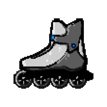 Speed inline skates pixel art vector illustration Stock Illustration